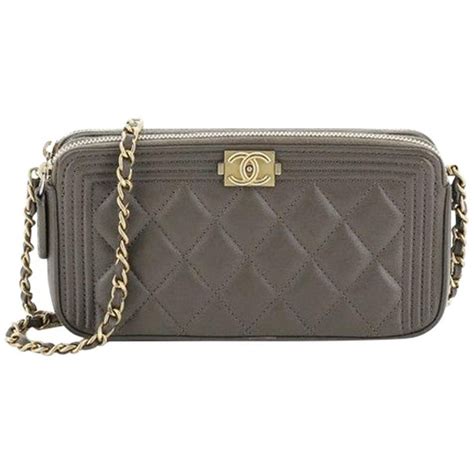 chanel boy double zip clutch with chain|Chanel Boy Double Zip Clutch w/ Chain .